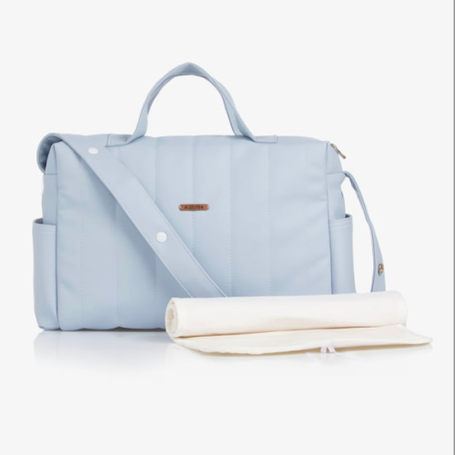 Uzturre - Blue Faux Leather Changing Bag (43cm) | Childrensalon