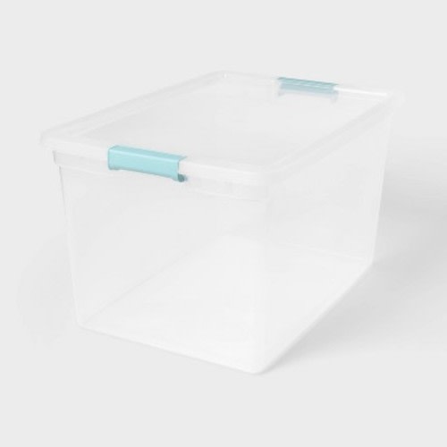 66qt Clear Storage Bin with Latches - Brightroom™