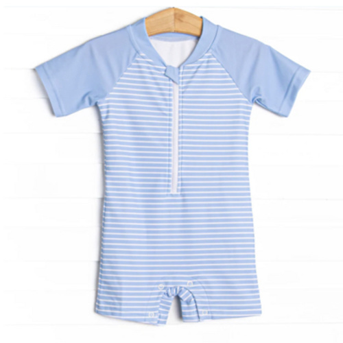 Deep Blue Sea One Piece Rash Guard, Blue