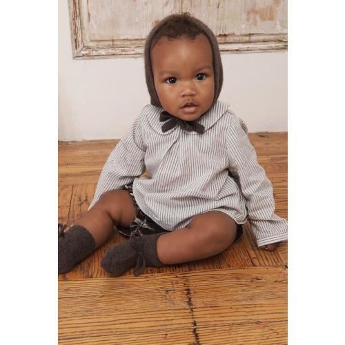 LIMITED EDITION STRIPED PETER PAN COLLAR SHIRT - Brown / White | ZARA United States