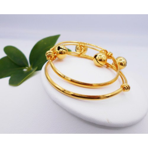 Thai Baht Gold Plated Baby Set Anklet Bell, Anklet for Child Jewelry Gift Handmade From Thailand