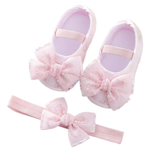Toddler Girl Sneakers Sizes 3-6 Months Fashion Soft Sole Pearl Dance Floral Princess Comfortable Breathable Outdoor Trendy Pink Kids Shoes