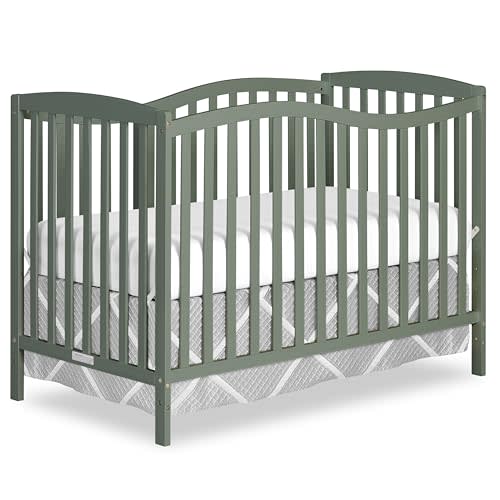 Dream On Me Chelsea 5-in-1 Convertible Crib in Meadow Green, Greenguard Gold and JPMA Certified, Converts from A Baby Crib to A Toddler Bed, Daybed, and Full Size Bed