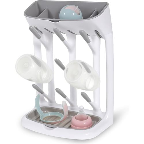 Baby Bottle Drying Rack, Vertical Bottle Dryer Holder, Space Saving Bottles Rack Dryer for Kitchen Countertop, Detachable Drying Tower Bottles Rack Holder for Nursing Accessories