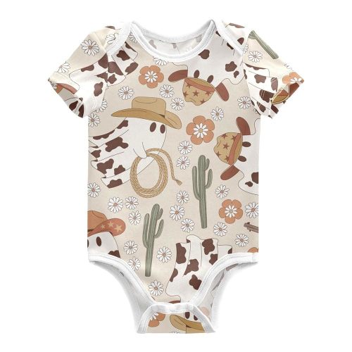 Ollabaky Unisex Baby Bodysuits Short Sleeve Cotton Baby Clothes