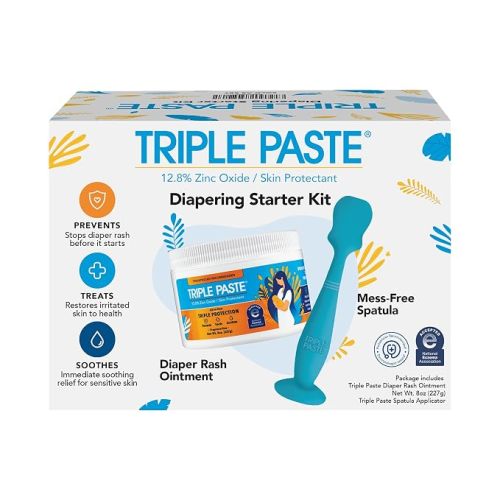 Triple Paste Diaper Rash Cream & Baby Spatula Bundle, 8 oz