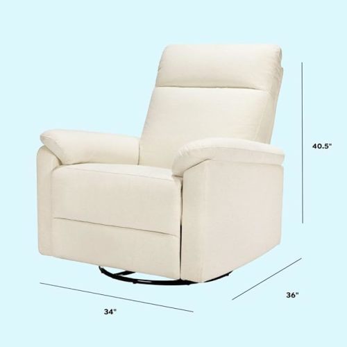 DaVinci Suzy Glider Recliner Nursery Chair - Versatile Glider Rocking Chair for Nursery and Living Room - GREENGUARD Gold, FSC & Certi-PUR US Certified - 360° Swivel Rocker Recliner - Vanilla