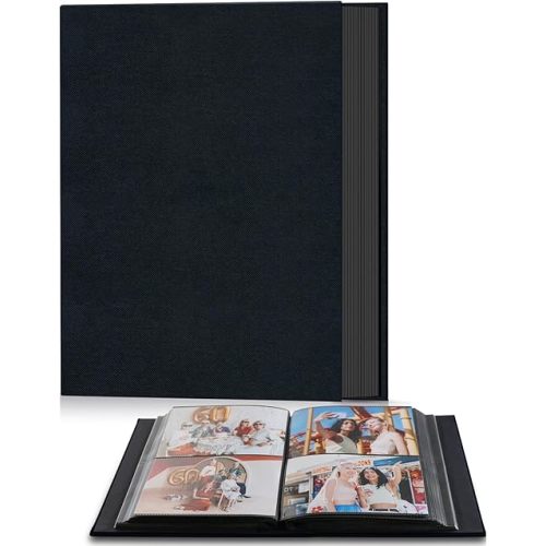 Popotop Photo Album 4x6 200 Pockets for Wedding Gifts,Linen Hardcover Picture Albums for Family Anniversary Baby Vacation Pictures