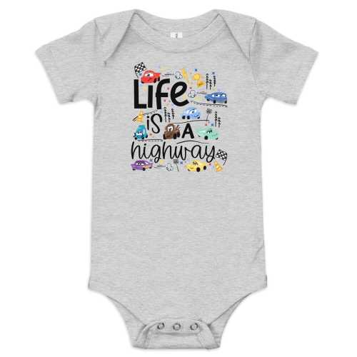 Disney Cars Baby Onesie Life is a Highway Pixar Shirt Disney Baby Onesie