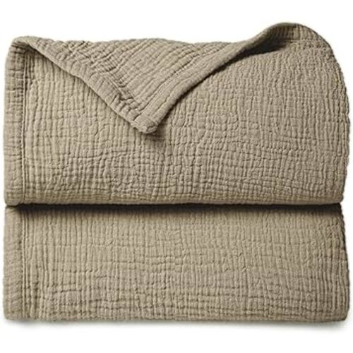 Lulu moon Muslin Quilt Blanket, Crib Blanket for Baby and Toddler,47x47 Inches(Olive)