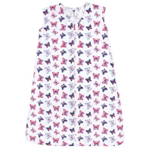 Hudson Baby Infant Girls Cotton Sleeveless Wearable Sleeping Bag, Sack, Blanket, Butterflies, 6-12 Months