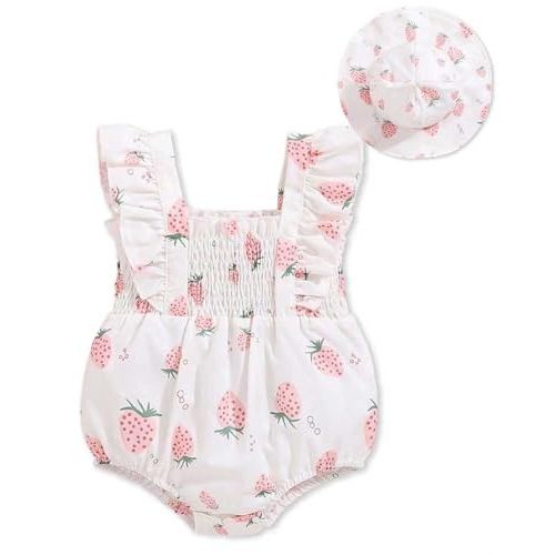 Newborn Baby Girl Clothes Infant Floral Print One-Piece Romper+Jumpsuit+Bodysuit+Hat+Headband