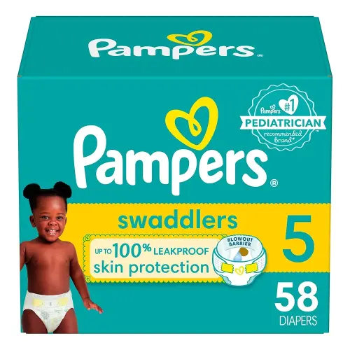 Pampers Baby Diapers - Swaddlers - Size 5, 58 Count, Ultra Absorbent Disposable Infant Diaper