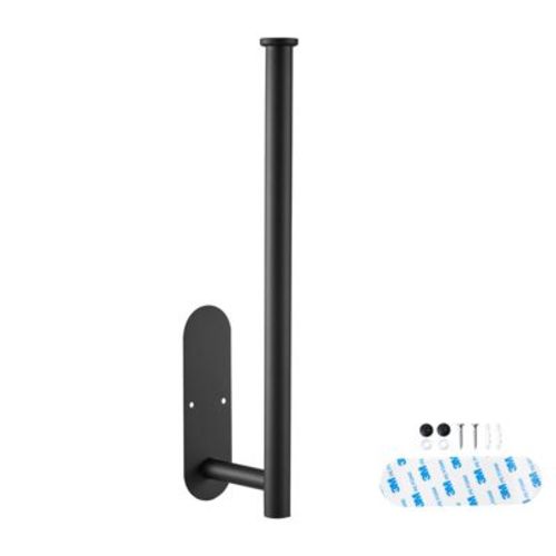 VEVOR Paper Towel Holder Under Cabinet, High-Quality Stainless Steel Paper Towel Holder, Self Adhesive or Drilling Paper Towel Holder, Black