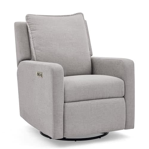 babyGap Harlowe Power Recliner with USB-A & Charging Port by Delta Children - Greenguard Gold Certified – Stain-Resistant Performance Fabric is Oeko-TEX Standard 100 Certified, Ash