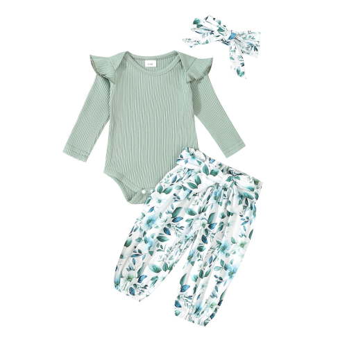 Mercatoo Baby Fall Winter Clothes Ribbing Pullover Shirt Tops Printed Pants Long Sleeve Fashion Harun 3 Month Girl Clothes