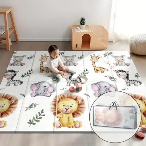 79x71 kids foldable play mat extra large non toxic tummy - Temu