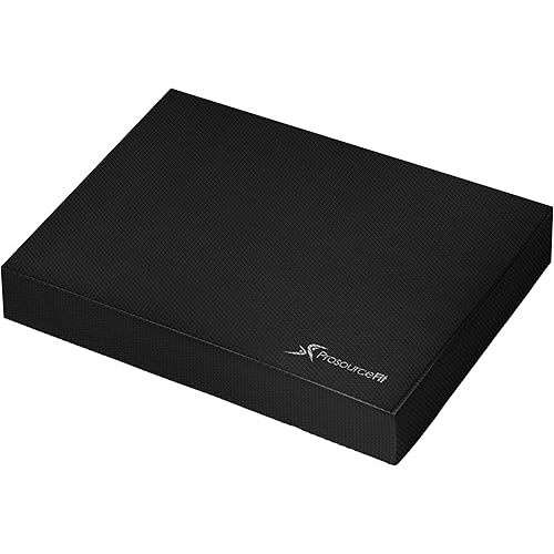ProsourceFit Exercise Balance Pad – Non-Slip Cushioned Foam Mat & Knee Pad for Fitness and Stability Training, Yoga, Physical Therapy 15.5”x12.75”, Black
