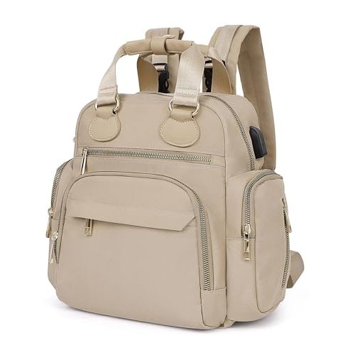 Diaper Bag Backpack Travel Baby Bag with Changing Pad,13 Pockets, Insulated Pockets,USB Charging Port,Baby Shower Essentials,Khaki