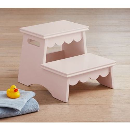 Scallop Double Step Stool, Blush