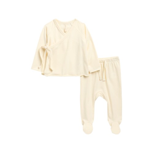 Wrap Top & Footed Pants Set, 3-6M