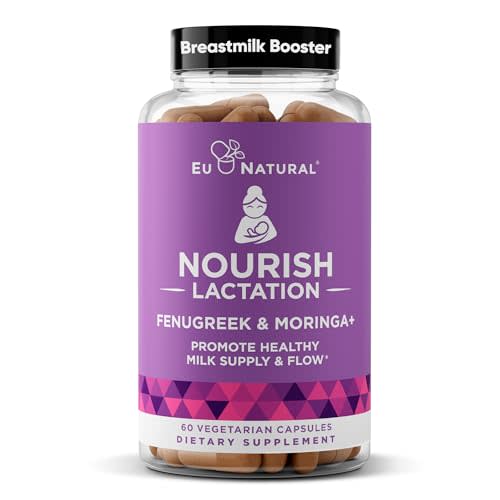 Lactation Supplement, Milk Supply Support for Breastfeeding, 60 Veg Caps | Lactation support for healthy milk flow & production with Fenugreek, Moringa, Milk Thistle & Fennel