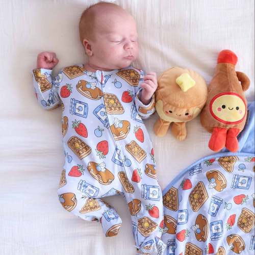 Sweet Stacks Zipper Footie | Blue