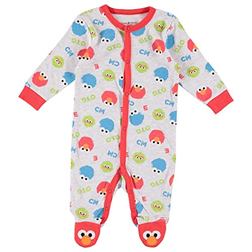 Happy Threads Sesame Street Baby Boys One Piece Sleeper | Footed Baby Pajamas - Baby Boy Clothes - Footie Pajamas