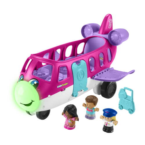 Little People Barbie Toy Airplane with Lights, Music & 3 Figures