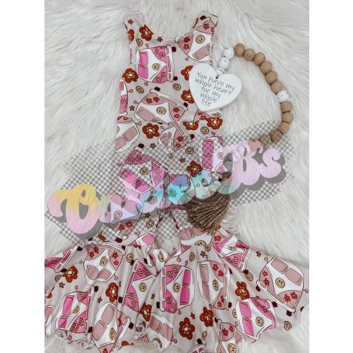 Groovy retro baby toddler kids bell bottom onesie jumpsuit bells