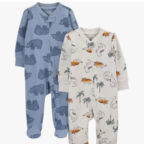 Simple Joys by Carter's baby-boys 2-pack 2-way Zip Cotton Footed Sleep and Play