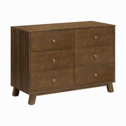 babyletto Hudson Modern 6-Drawer Assembled Double Dresser - Natural Walnut