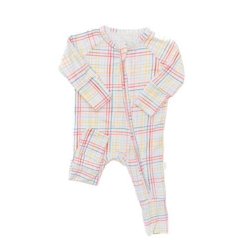 Scribble Gingham Sleep Romper