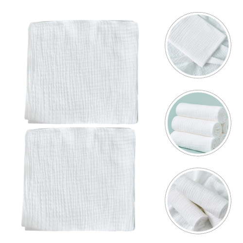 Niceauty 8Pcs Baby Diaper Washcloths for Kids Cotton Flat Fold White Everyday Use