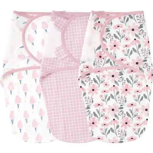 Yoofoss Baby Swaddles for Newborns 100% Organic Cotton, Adjustable Swaddle Sleep Sack 0-3 Months Newborn Swaddle Sack, Breathable Soft(Small)