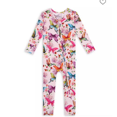 Posh Peanut Girls' Watercolor Butterfly Convertible One Piece - Baby