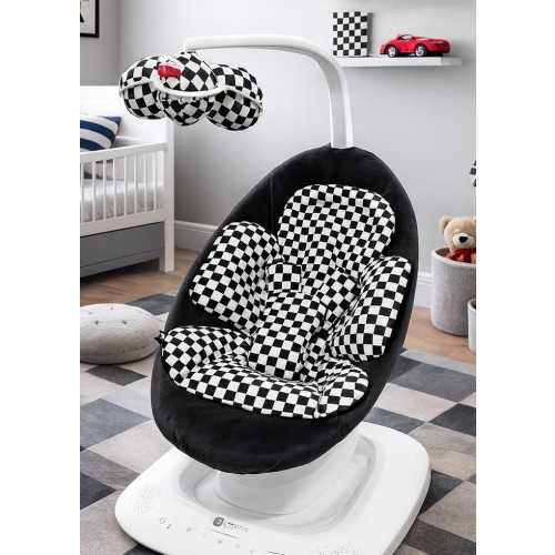HandMade UPPAbaby Mamaroo Rockaroo 4mom Insert Cover Newborn Infant Swing Replacement Toy Balls Liner Swing Checker Black White Cotton
