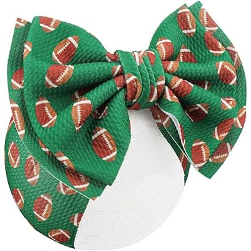 YanJie 7'' Football Baby Clothes Girl Headbands Hair Bows Super Bowl Hair Accessories for Newborn Infant Babies Baby Girl Football Outfit
