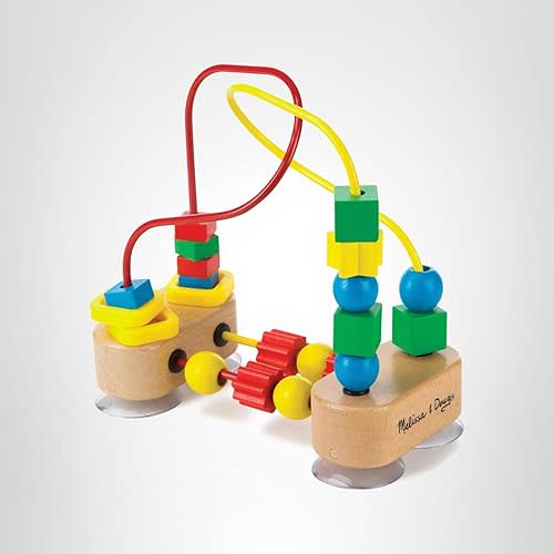 Melissa & Doug First Bead Maze - Wooden Educational Baby Toy with Suction Cups, for Floor, High Chair or Toddler Table, Toddler Toys for Girls & Boys Ages 1+