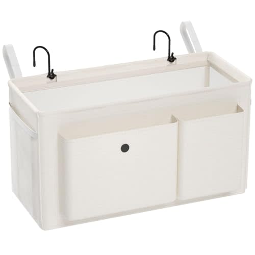 Bedside Caddy Bedside Storage Hanging Organizer for Bunk Dorm Bed Rail | Bed Caddy with Hooks, Top Bunks and Dorm Essentials for Water, Tissues, Tablets, Books, Phones, Remotes and Other Necessories