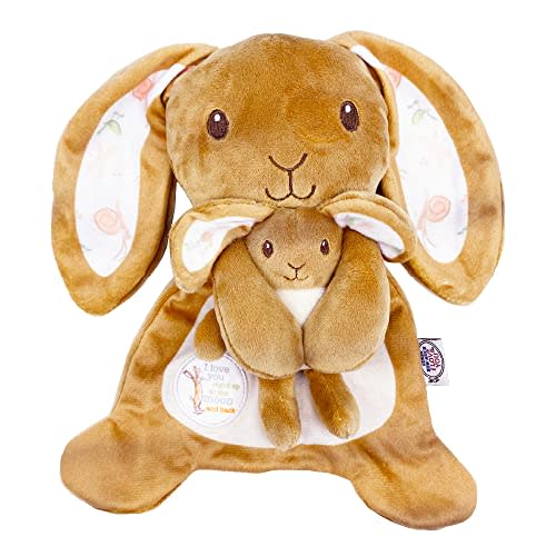 Kids Preferred Guess How Much I Love You Cute Bunny Plush Lovey Crinkle Security Blanket for Infants, Babies, Toddlers and Kids