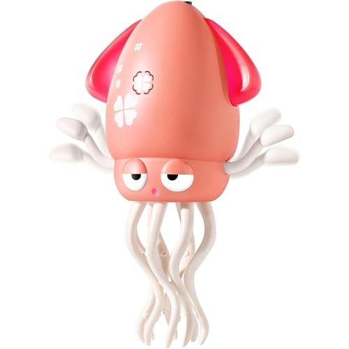 Magic Dancing Octopuses Toy, Auto-Dance Toy, Crawling Dancing Automatic Obstacle Sensor Toys, Electric Octopuses Toys with Self-Navigating, Smart-Tentacle (Pink)