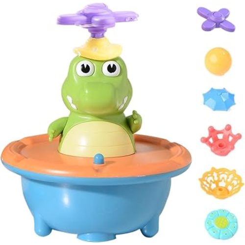 Crocodile Fountain Bath Toy Electric Pool Game with LED Light