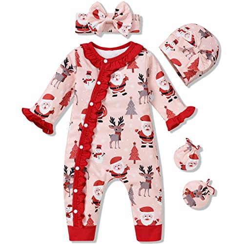 Aalizzwell Baby Girls Romper Outfit Fall Winter Clothes with Accessories