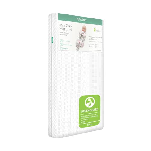 Newton Baby Mini Crib Mattress 24" x 38" Breathable & Washable | Mini Crib Sheet, Fitted, Breathable, Organic Muslin Cotton, 24"x38", Washable, Ultra-Soft, Fits Mini Crib Mattresses