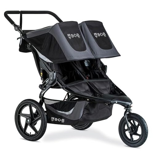 BOB Gear Revolution Flex 3.0 Duallie Jogging Stroller, Double Stroller, Graphite Black