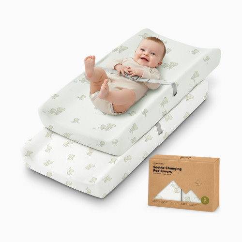 KeaBabies 2-Pack Soothe Changing Pad Covers - Elly
