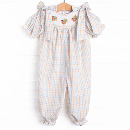 Pastel Pouts Smocked Romper, Orange – Stitchy Fish