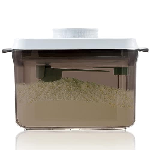 Formula Container for Home - 1000ml Airtight Milk Powder Storage Container for Travel, Formula Dispenser with Scraper, 11OZ, 0.66LB, 300g, Brown