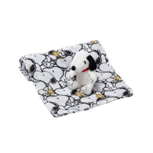 Snoopy Muslin Swaddle Blanket & Mini Plush Newborn Baby Gift Set